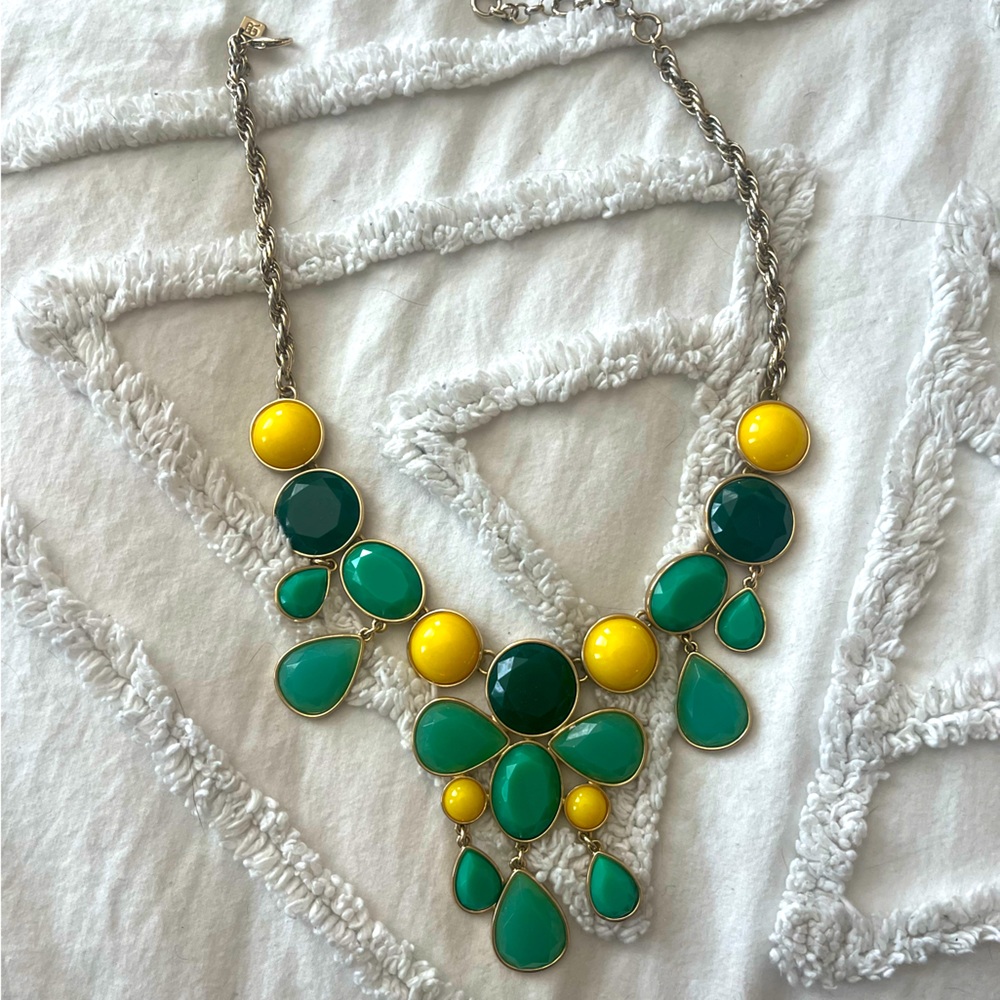 Green, yellow & gold necklace